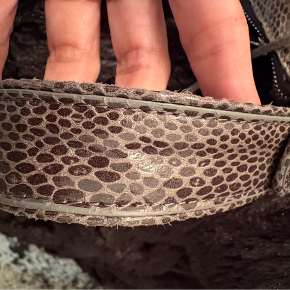 Express Gray Snakeskin Hobo Bag with Fringe - Picture 8 of 12